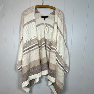 White House Black Market Ruana Shawl Neutral Travel Layer Wrap